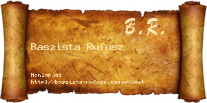 Baszista Rufusz névjegykártya